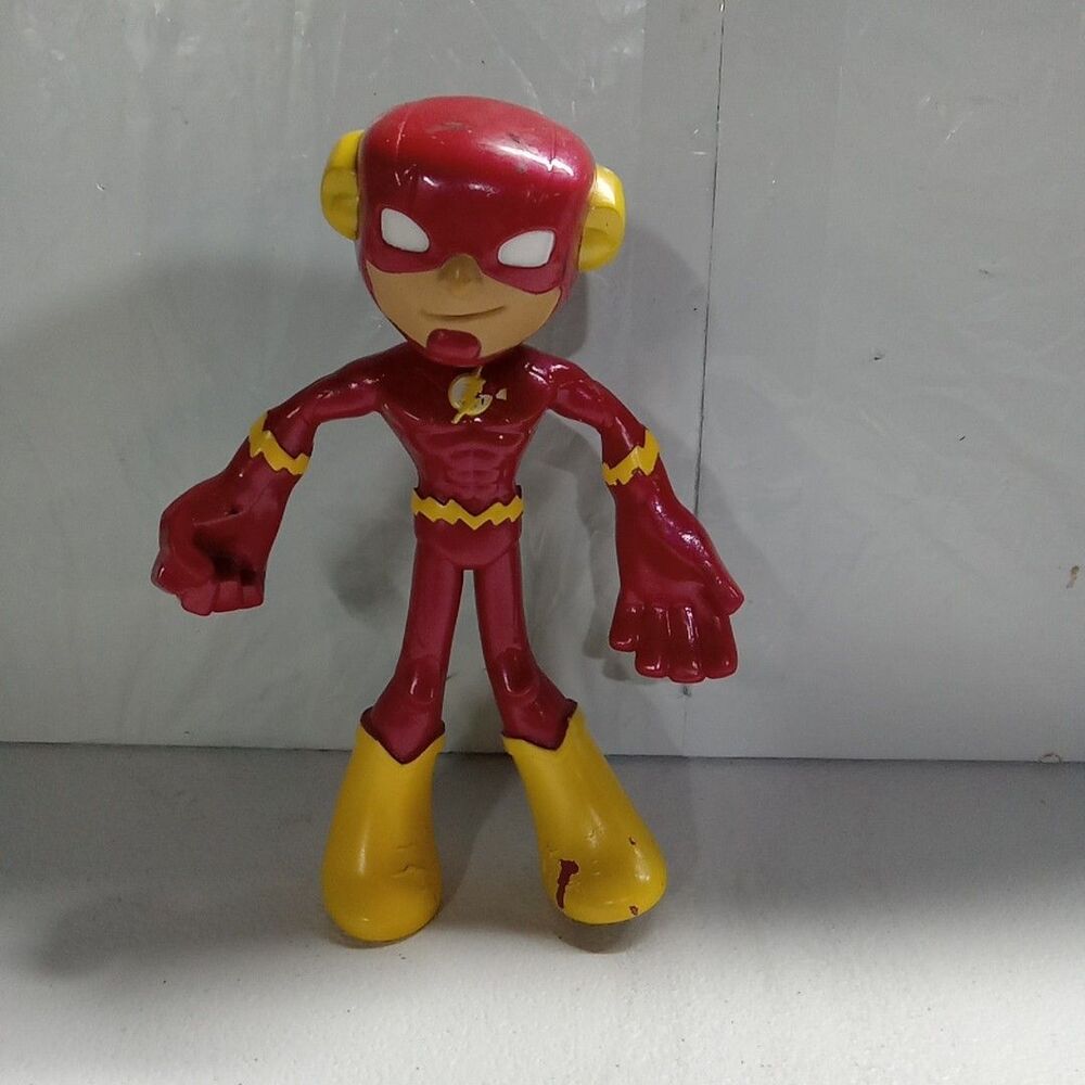The Flash Bendable 7” Action Figure Dc Comics Rubber Toy 2019 damage on foot